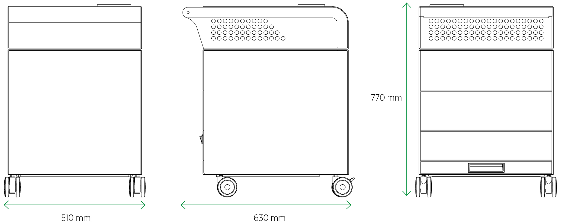 OurAir TK 850 Abmessungen